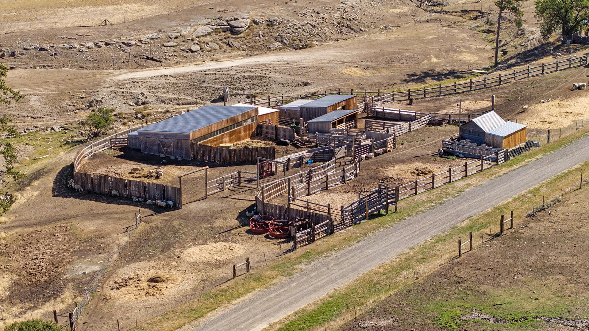 livestock corrals aerial view mt montana greycliff hunting preserve