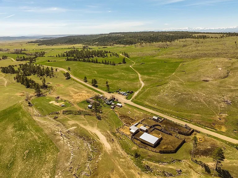 livestock corrals and green pastures mt montana greycliff hunting preserve