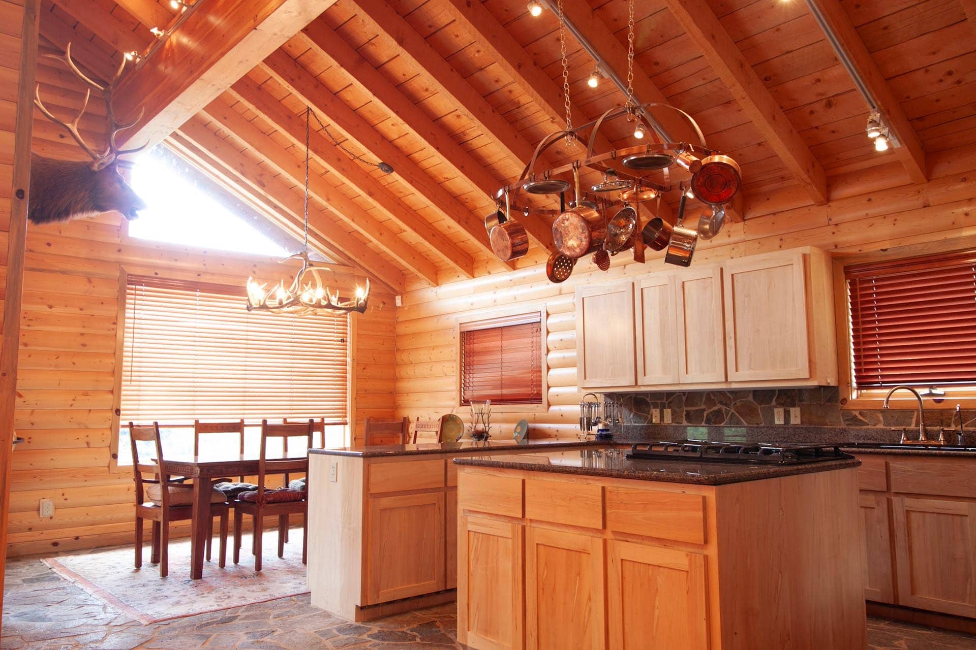 log home kitchen land colorado emerald ranch