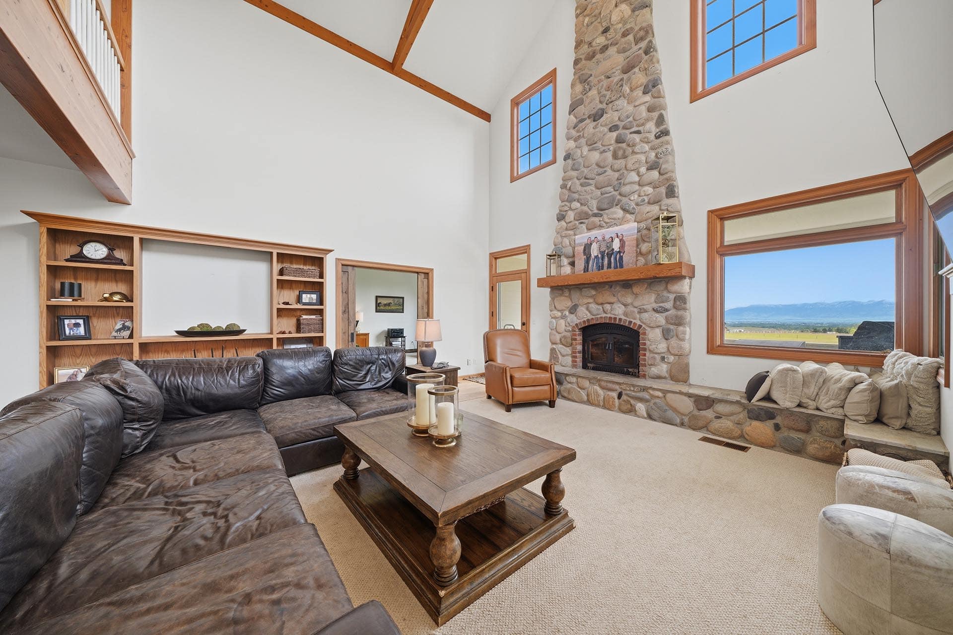 luxury home interior with mountain view montana trailcrest horse property