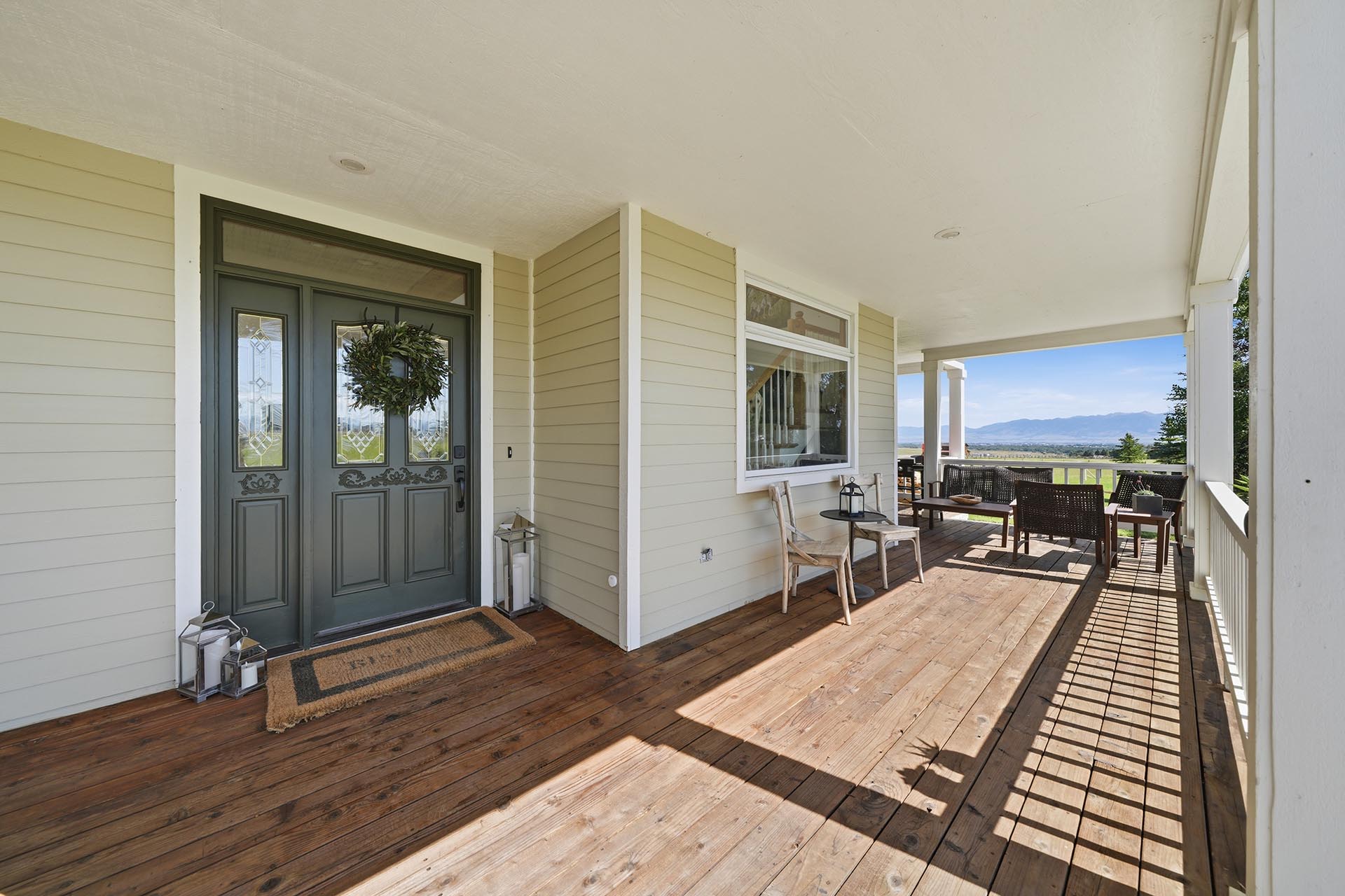 luxury home with front porch montana trailcrest horse property
