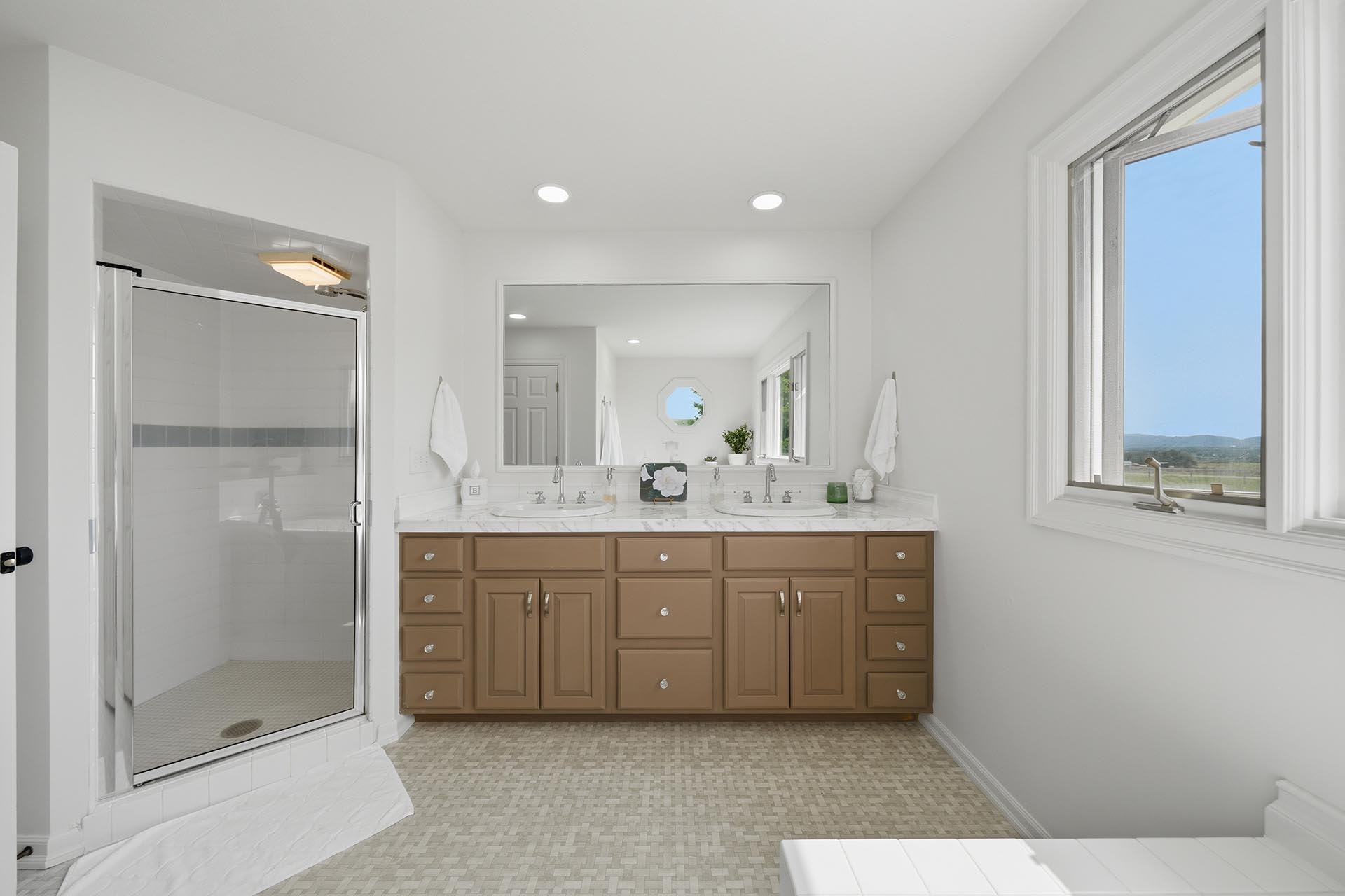 master bath with scenic views montana trailcrest horse property