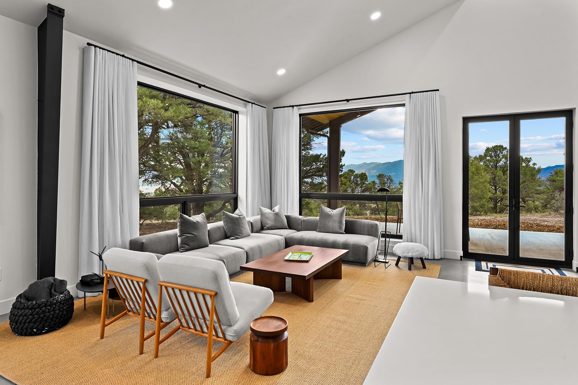 modern living room interior residential estate for sale colorado collegiate peaks ranch