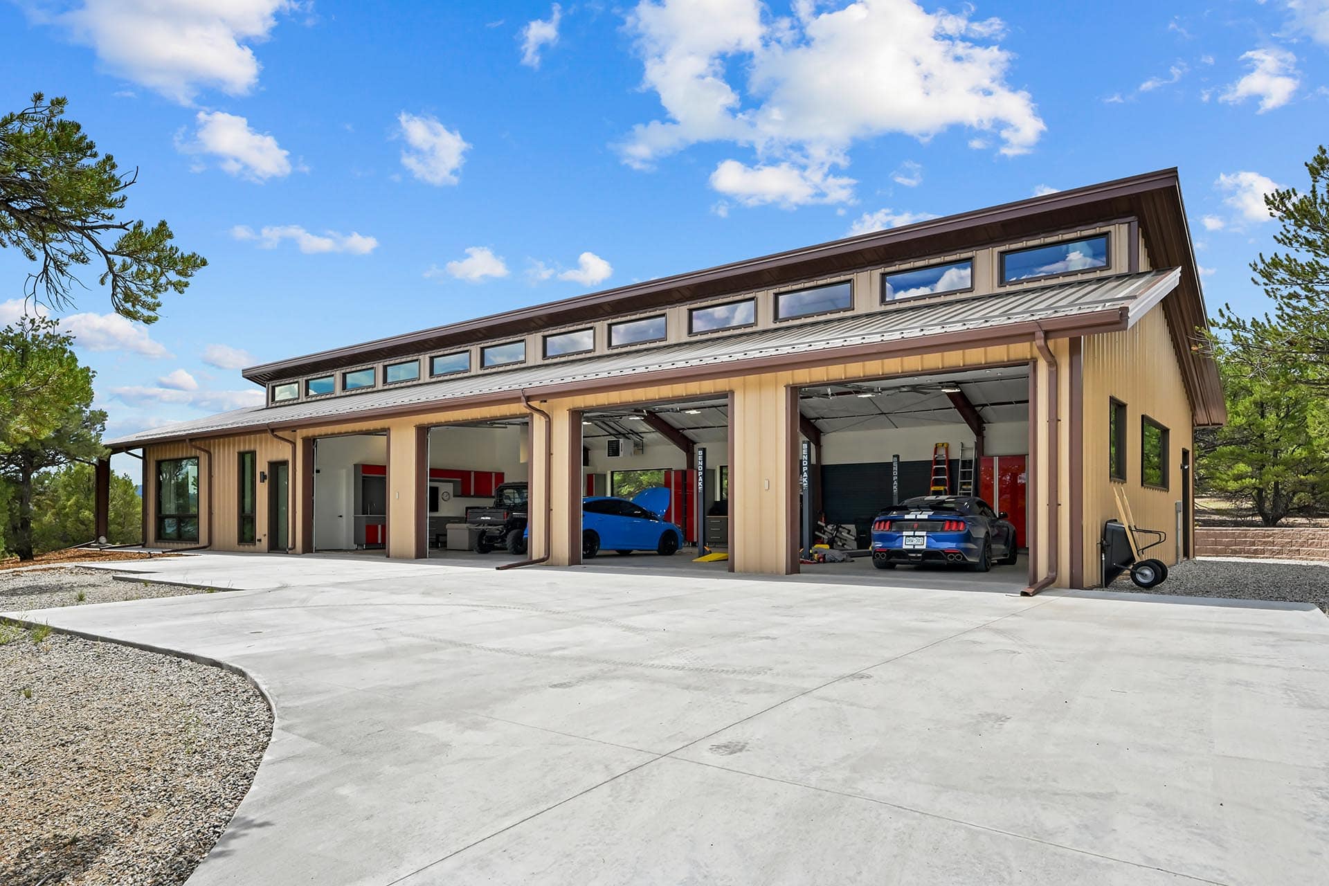 multi bay garage exterior land colorado collegiate peaks ranch
