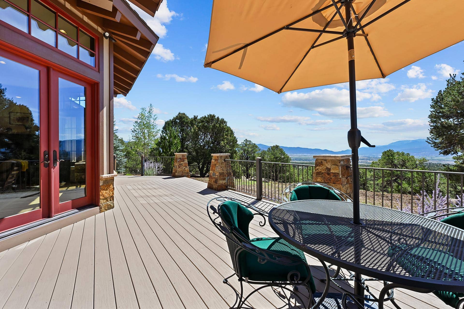 outdoor deck with mountain views residential estate for sale colorado collegiate peaks ranch