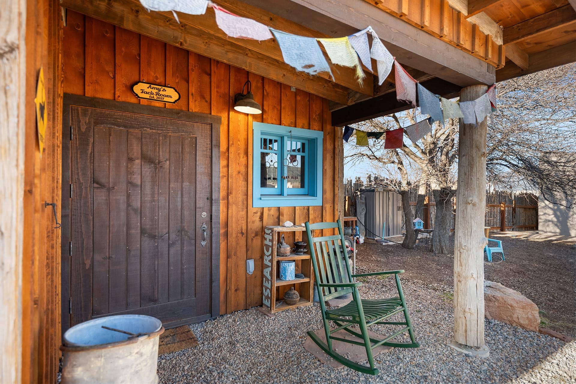 rustic home exterior porch new mexico hacienda de suenos