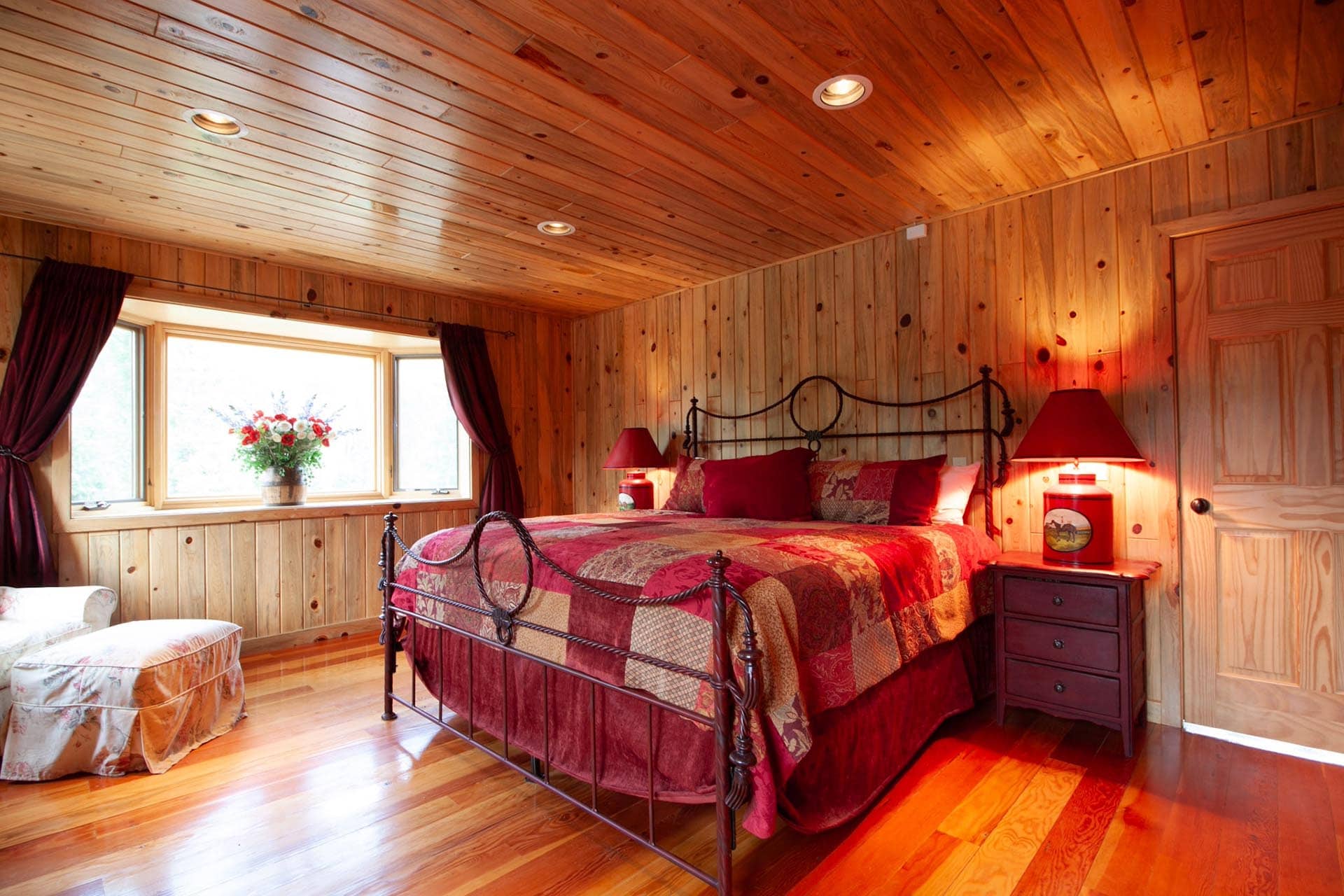 rustic log home bedroom colorado emerald ranch