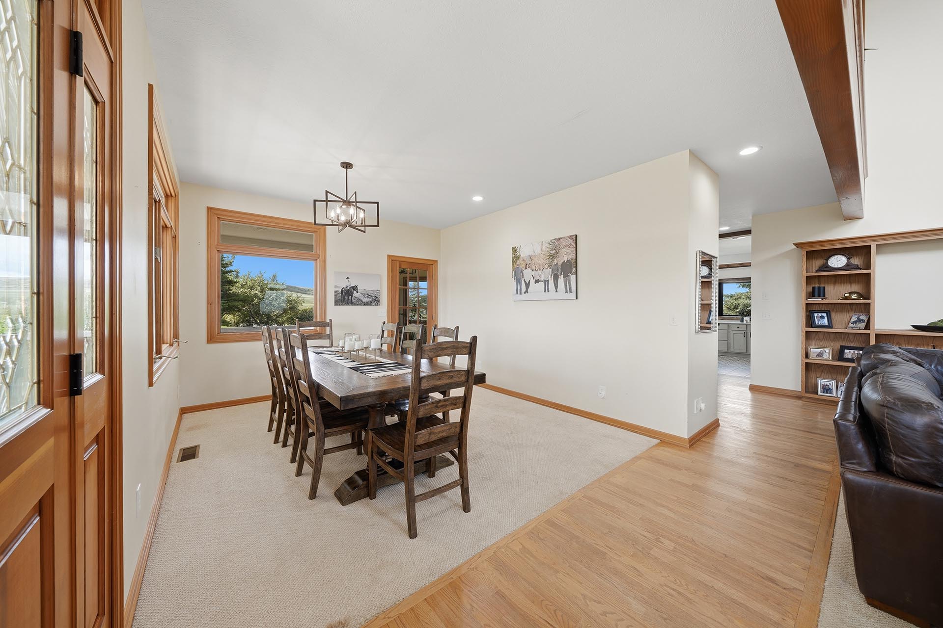spacious dining room interior montana trailcrest horse property