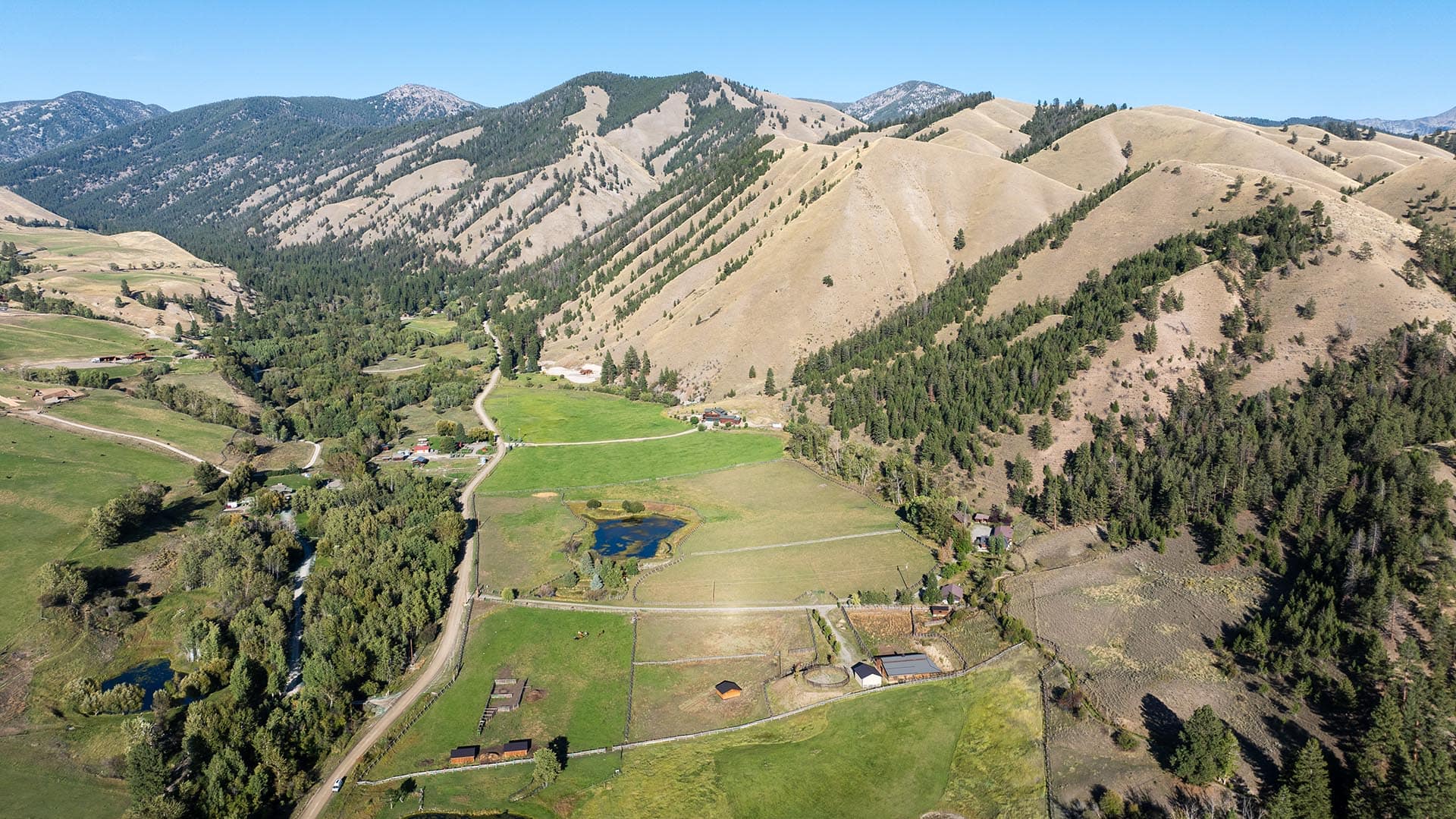 aerial idaho north fork meadows