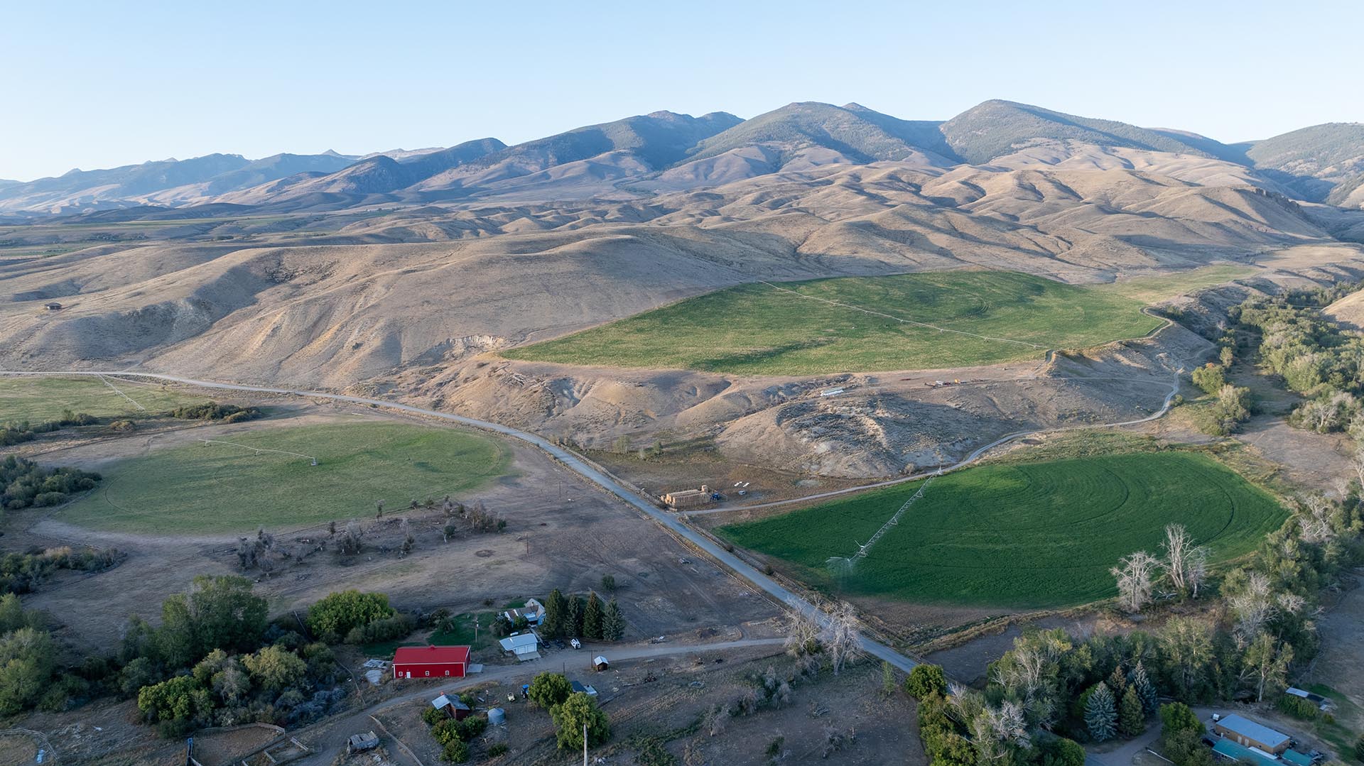 aerial ranch view idaho jackson corner ranch