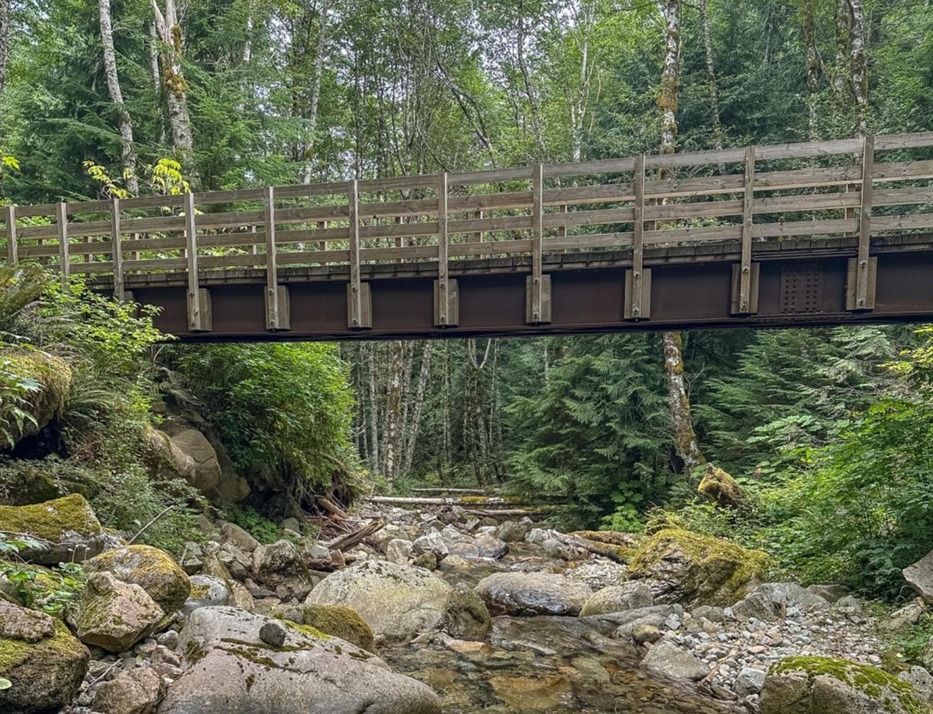 bridge over creek washington granite creek trail