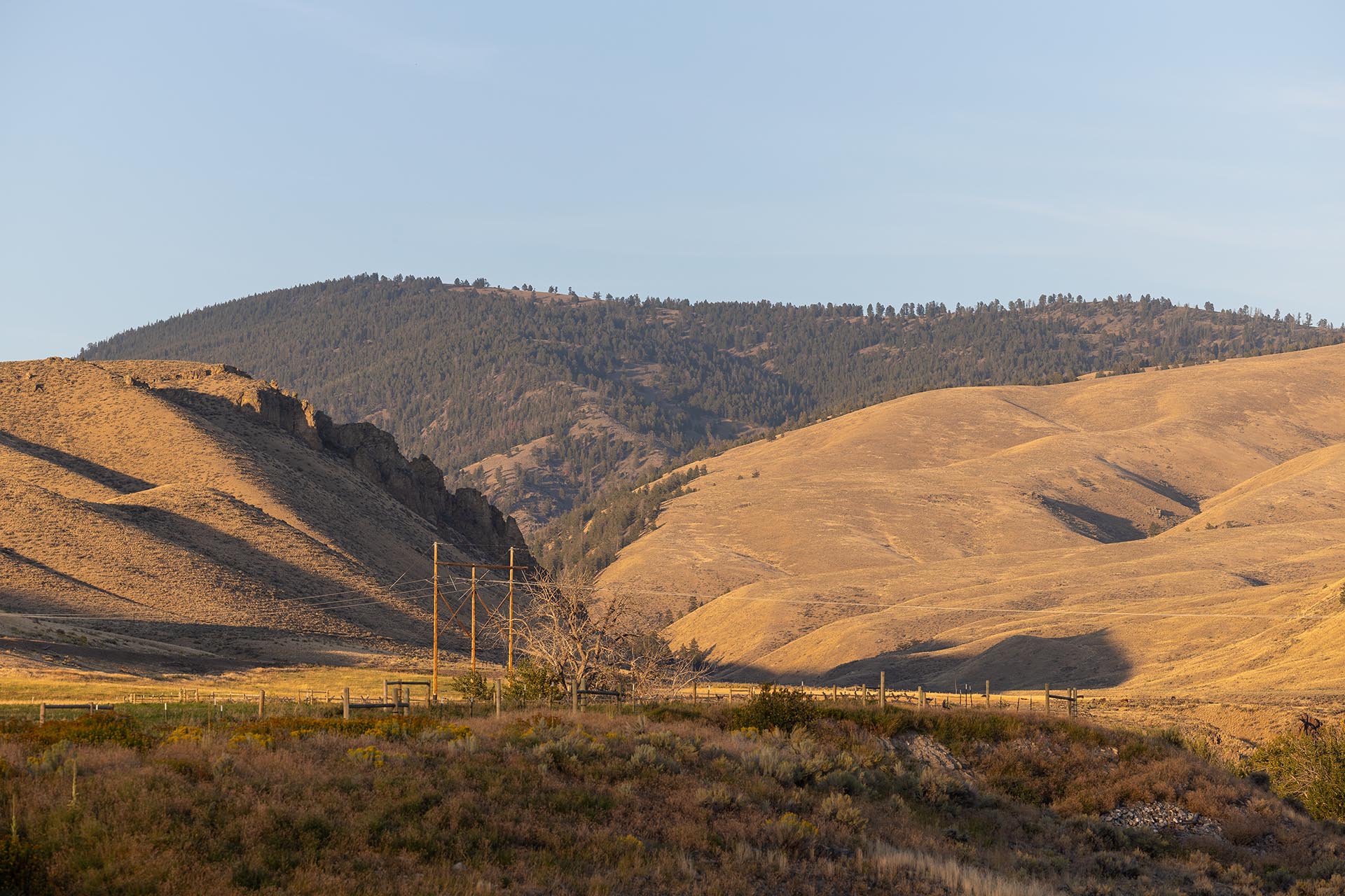 golden hills power lines idaho jackson corner ranch
