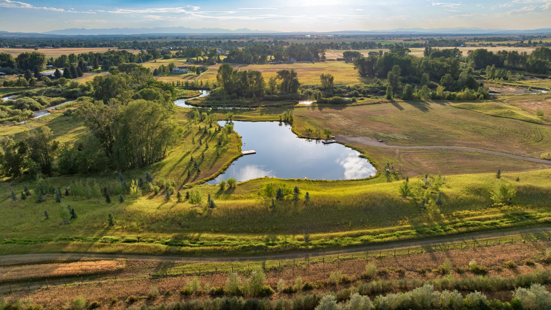 land for sale with private pond montana east gallatin riverbend