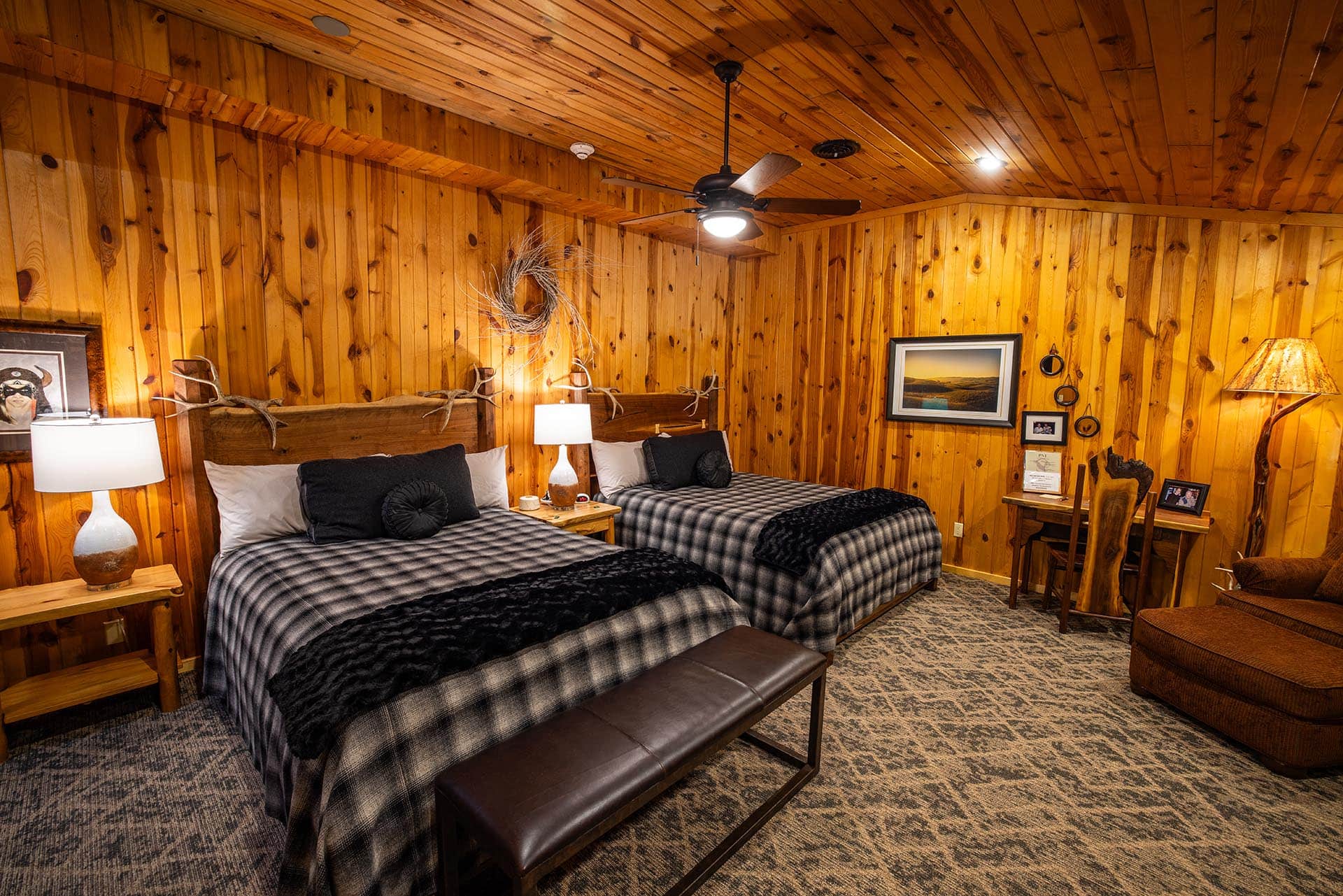 lodge guest bedroom interior land south dakota paul nelson farm