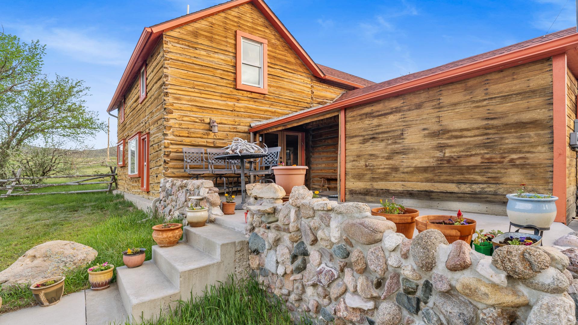 log home exterior wyoming creek bend ranch