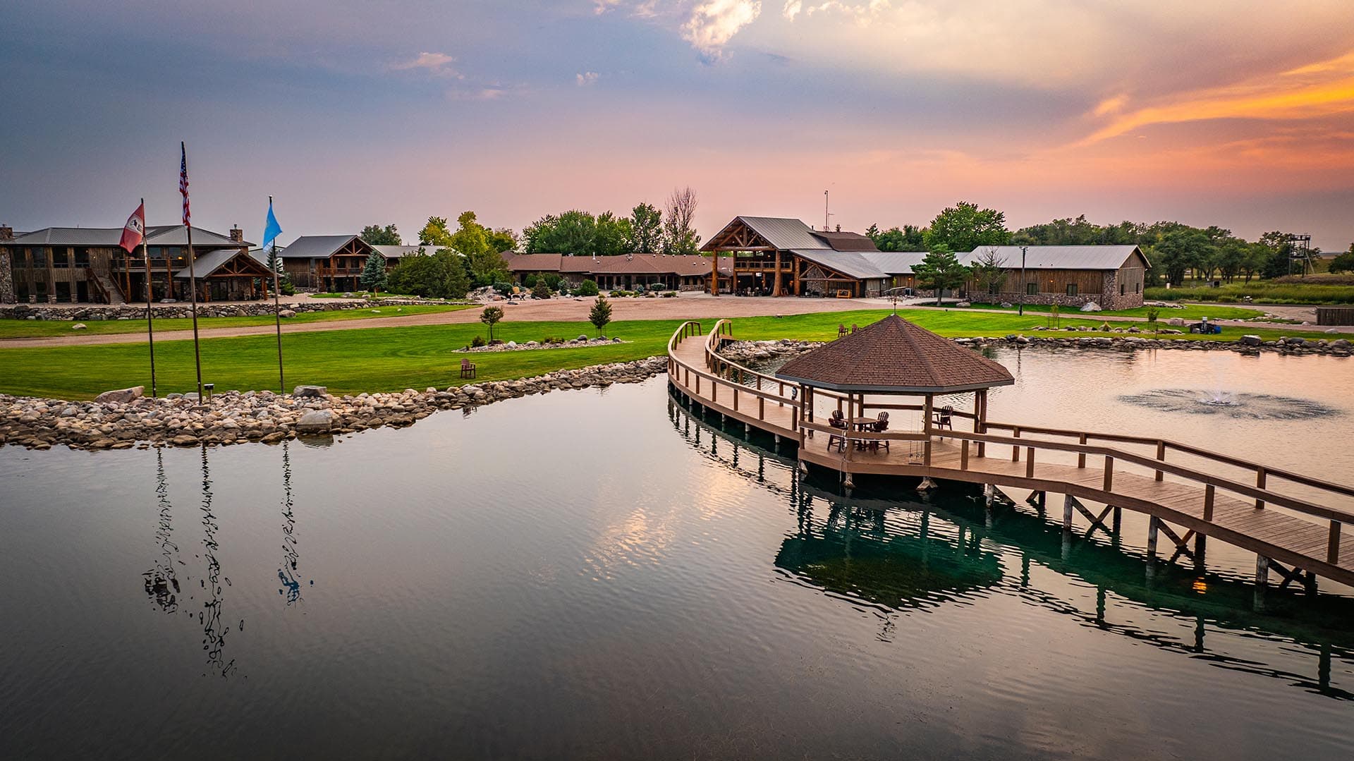 recreational lodge with pier and gazebo south dakota paul nelson farm