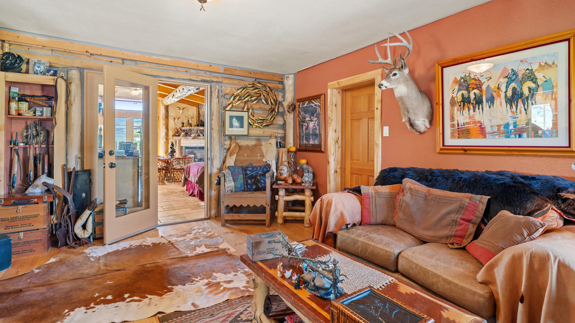 rustic log home for sale wyoming creek bend ranch