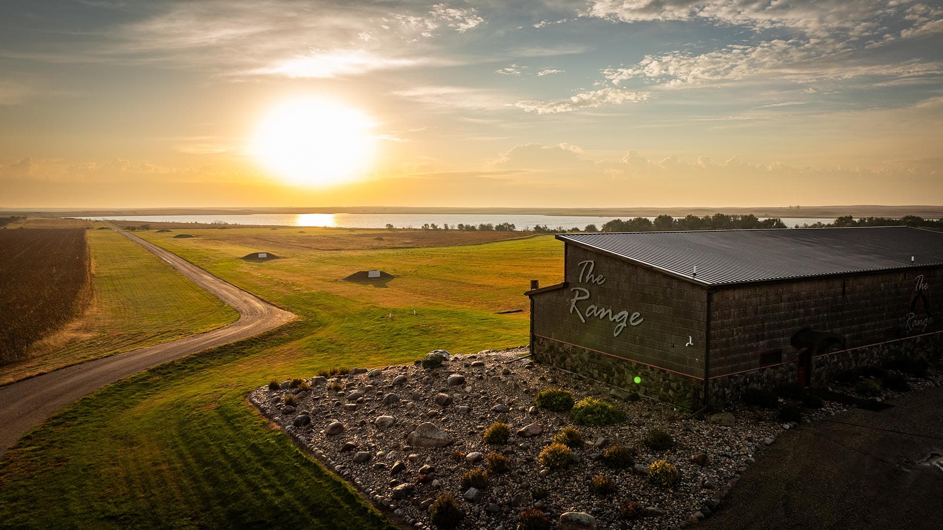 shooting range building with lake view south dakota paul nelson farm