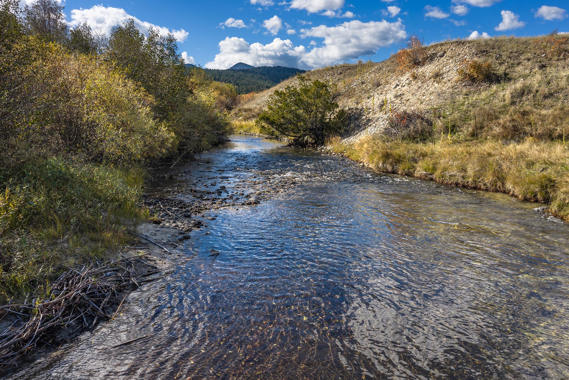winding river rocky bed montana dempsey lakes cattle ranch